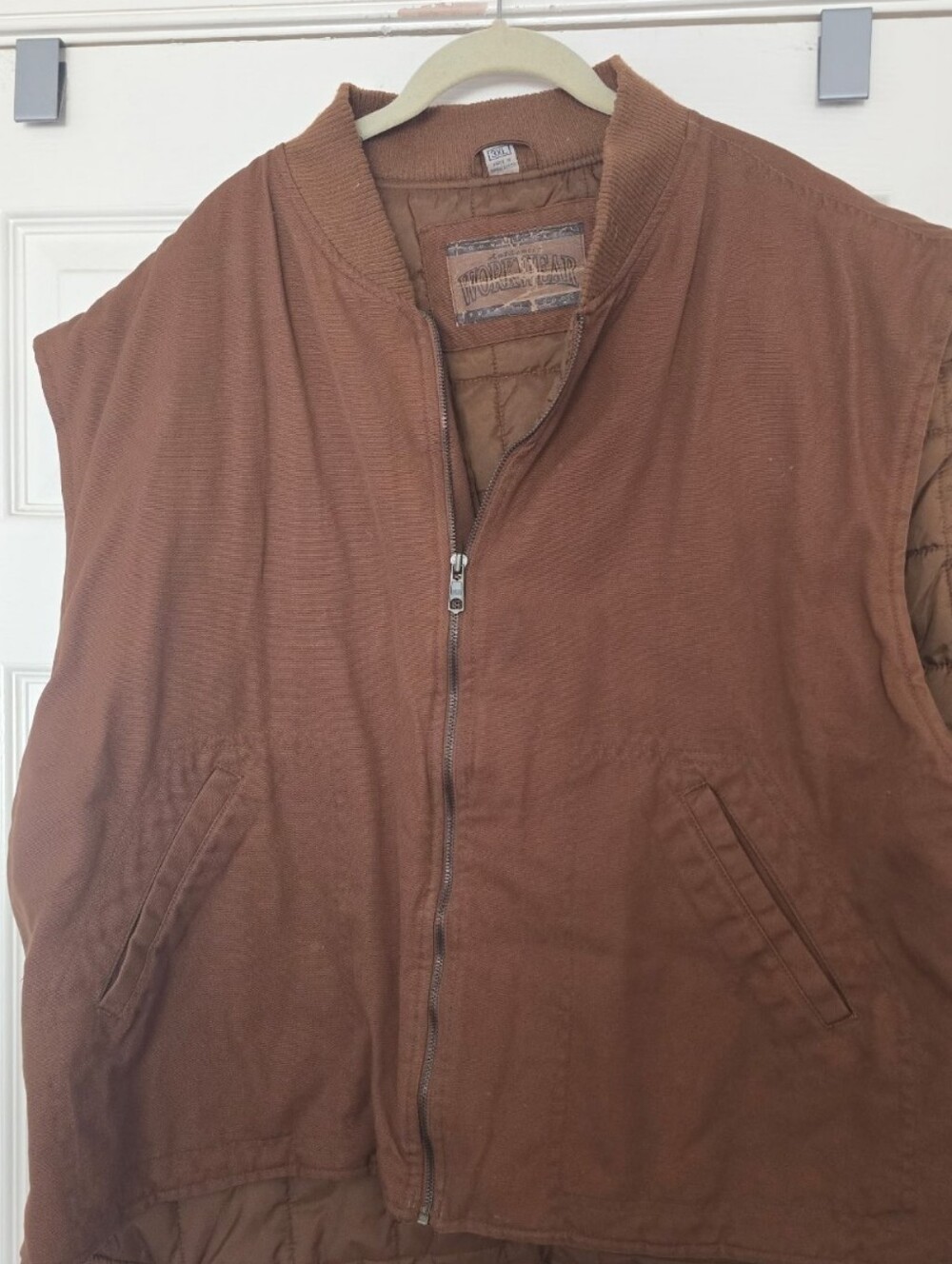 Vintage Dunbrooke Men Workwear Canvas Vest Quilted Lining Full Zipper Front 3XL